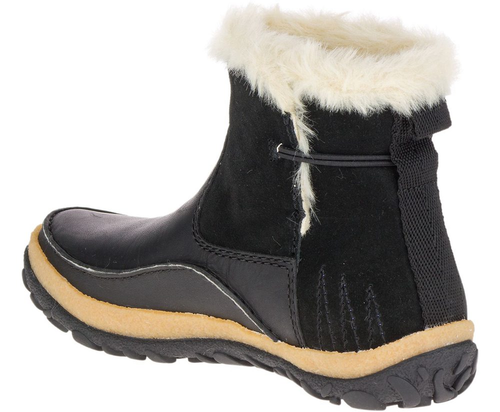 Merrell Boots Black - Tremblant Pull On Polar Waterproof - Womens 40RXPVJIN